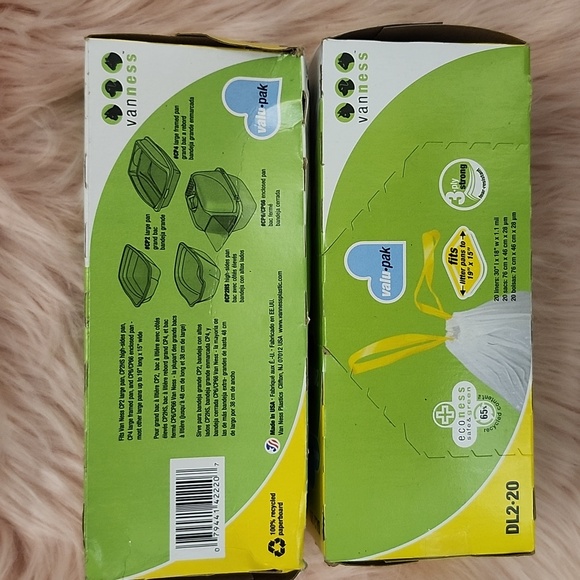 Brand New 2CT. BUNDLE VANNESS LARGE DRAWSTRING 20CT 🐈 CAT PAN LINERS - Picture 3 of 3